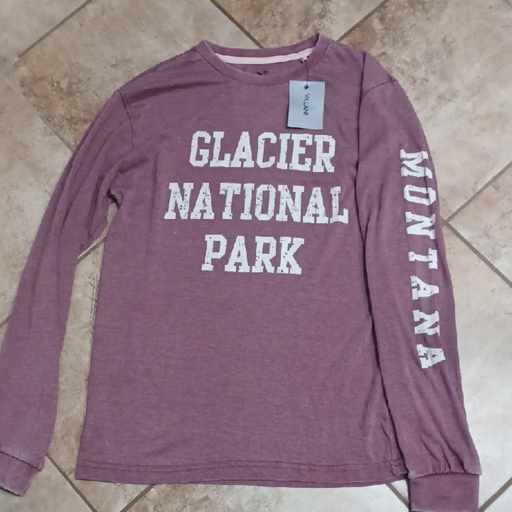 Valani Glacier National Park Womens Long Sleeve Shirt - Purple Size Small